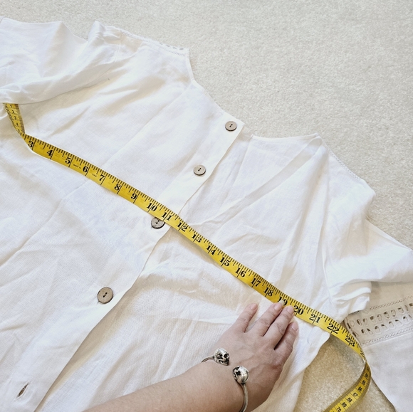 LAST CALL🍂 Sigrid Olsen linen rayon button back top blouse - Picture 10 of 14